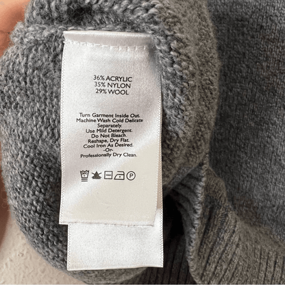 Eddie Bauer Fair Isle Wool Blend Crew Neck Sweater Size XL in Gray