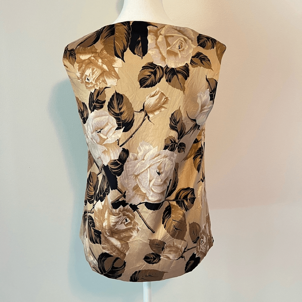 Talbots Floral Silk Blouse Top Size 6 Sleeveless