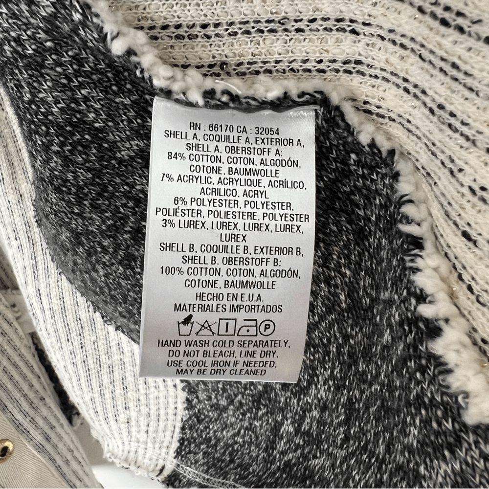 Anthropologie Cartonnier Neutral Tweed Knit Blazer Jacket Size Small