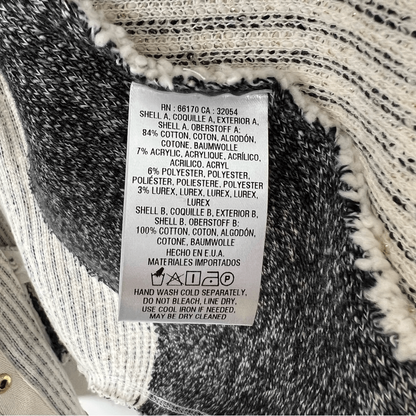 Anthropologie Cartonnier Neutral Tweed Knit Blazer Jacket Size Small