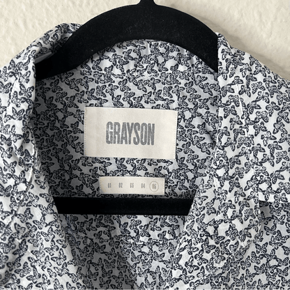 Grayson The Hero Butterfly Print Button Up Shirt Size XL