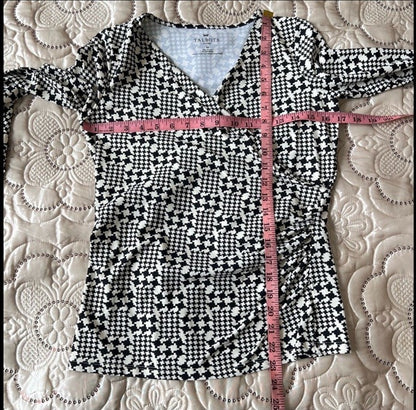 Talbots Surplice Wrap 3/4 Sleeves Blouse Top Size Small Petites