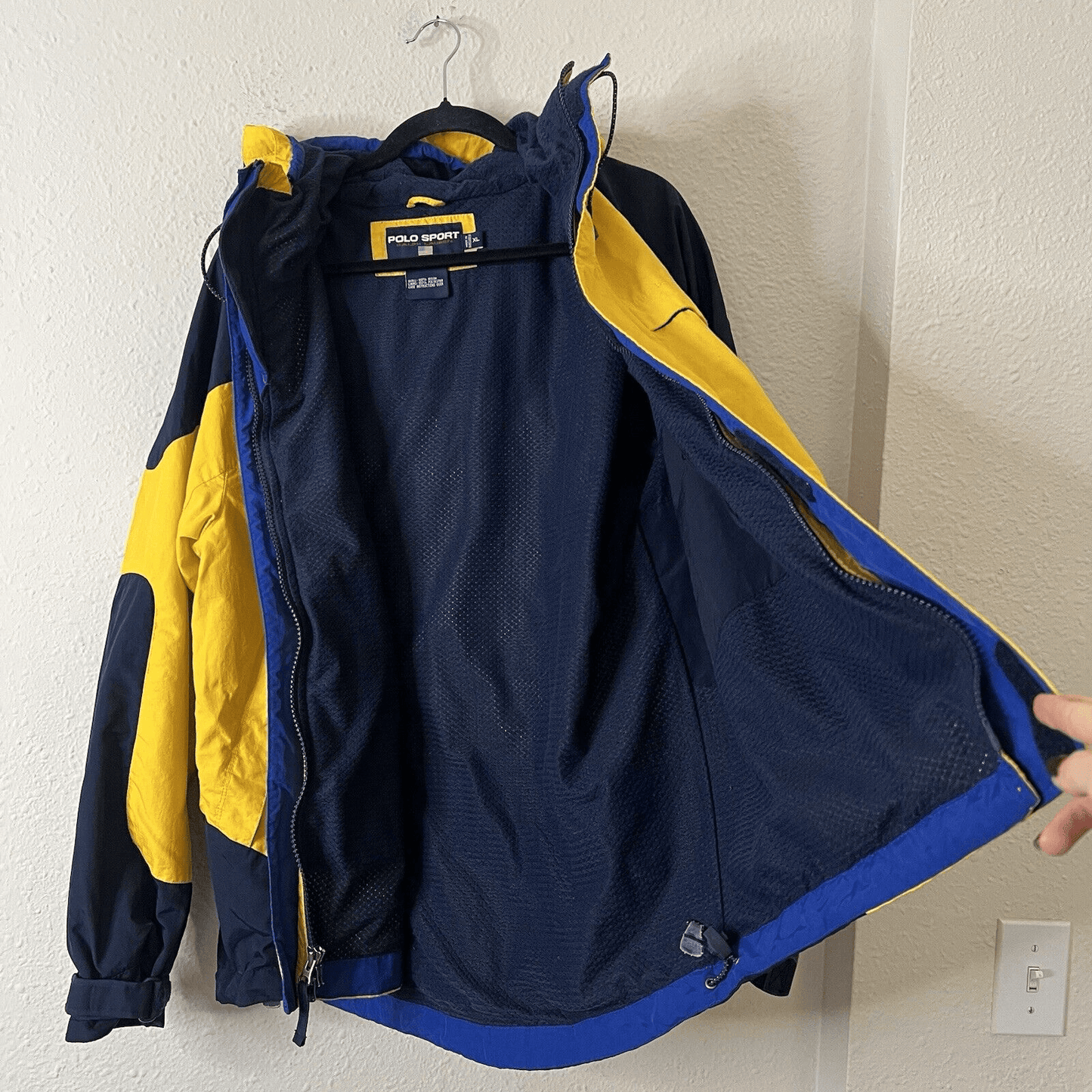 Vintage 90s Polo Sport Ralph Lauren Zip Up Jacket Windbreaker Mens XL