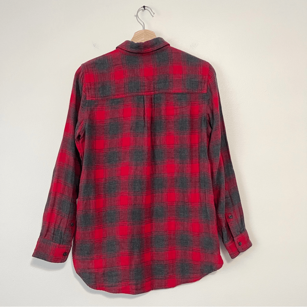 Madewell Ex-Boyfriend Plaid Flannel Button Down Shirt Long Sleeve Sz Small