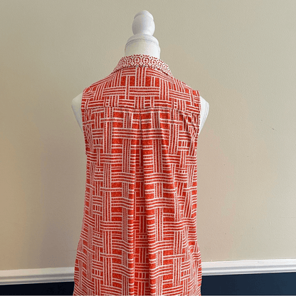 J. McLaughlin Joanna Catalina Cloth Shift Mini Dress Orange Coral Size Small
