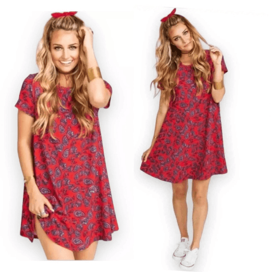 Show Me Your MuMu Nicks Babydoll Mini Dress Red Paisley Size Medium