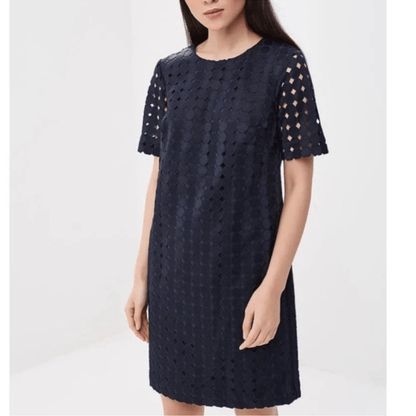 Banana Republic Lace Shift Dress Short Sleeve NEW Navy Blue Size 0