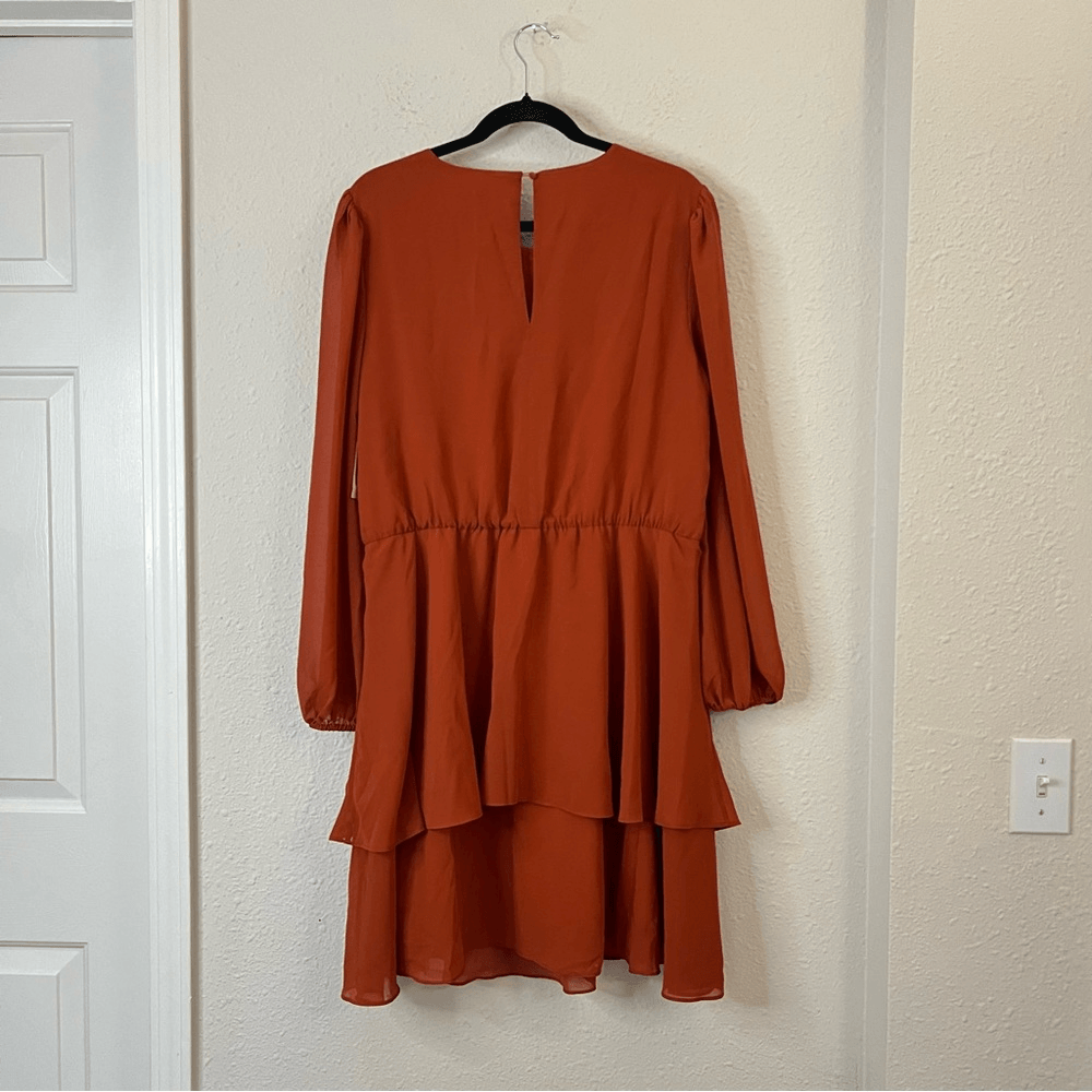 ALEXIA ADMOR Long Sleeve Fit and Flare Mini Chiffon Dress NEW Size 12