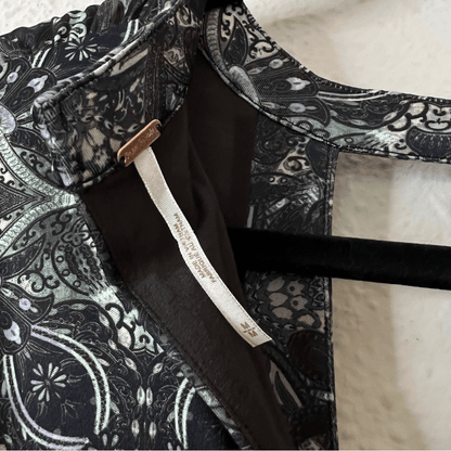 Free People Cabaret Paisley Floral Whimsical Cutout Maxi Long Sleeve Dress M