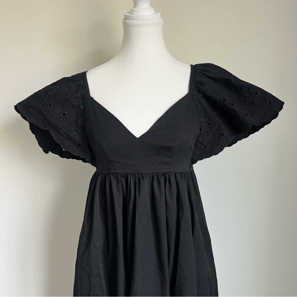 En Saison  Barnette Eyelet Midi Dress Black Size XS