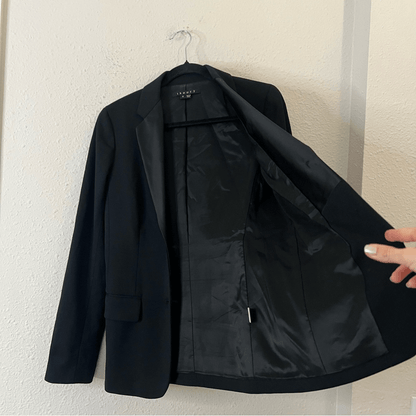 Theory Suzanne B Tuxedo Black Blazer Size Small
