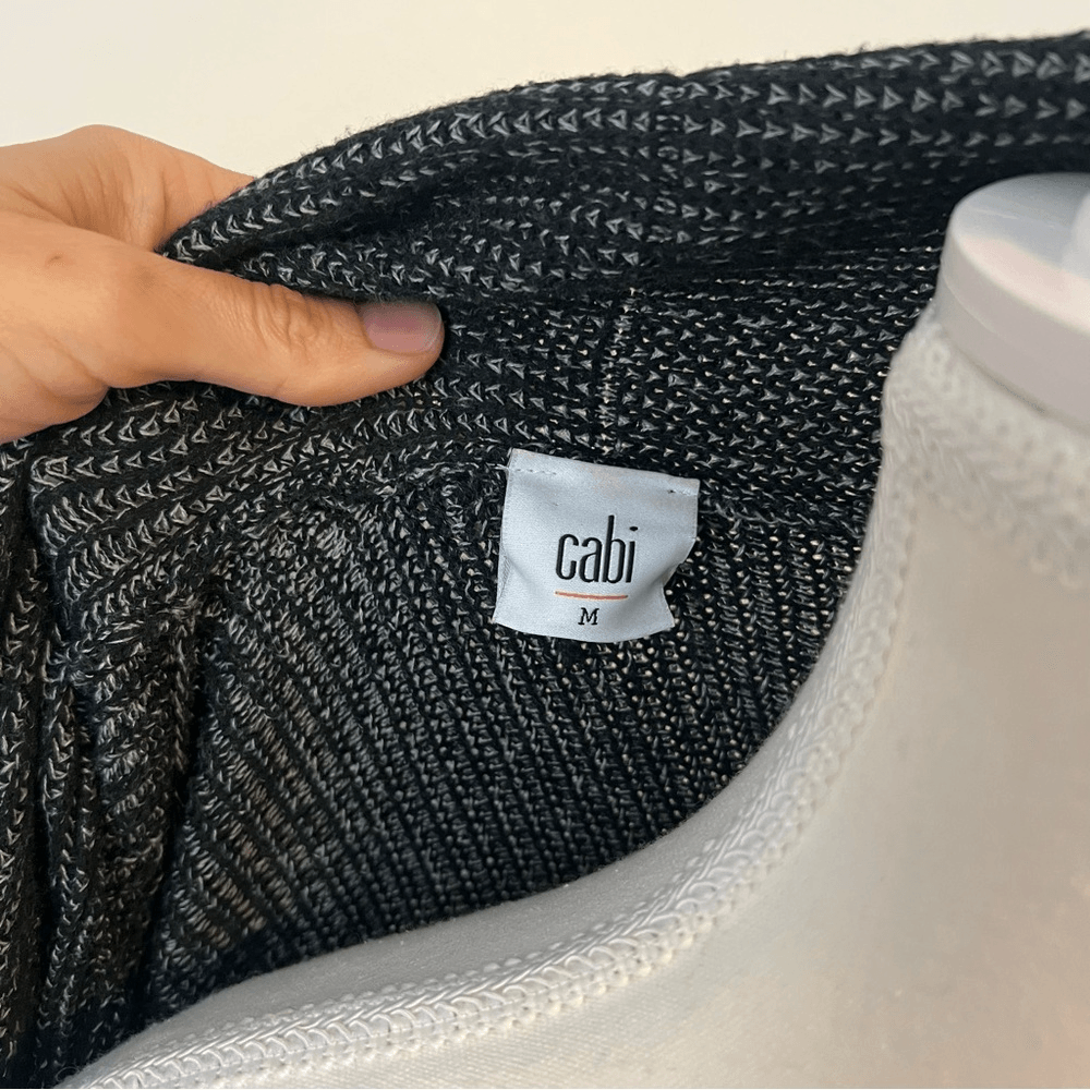 Cabi Cloak Black Marled Knit Longline Duster Cardigan Style #3530 Size Medium