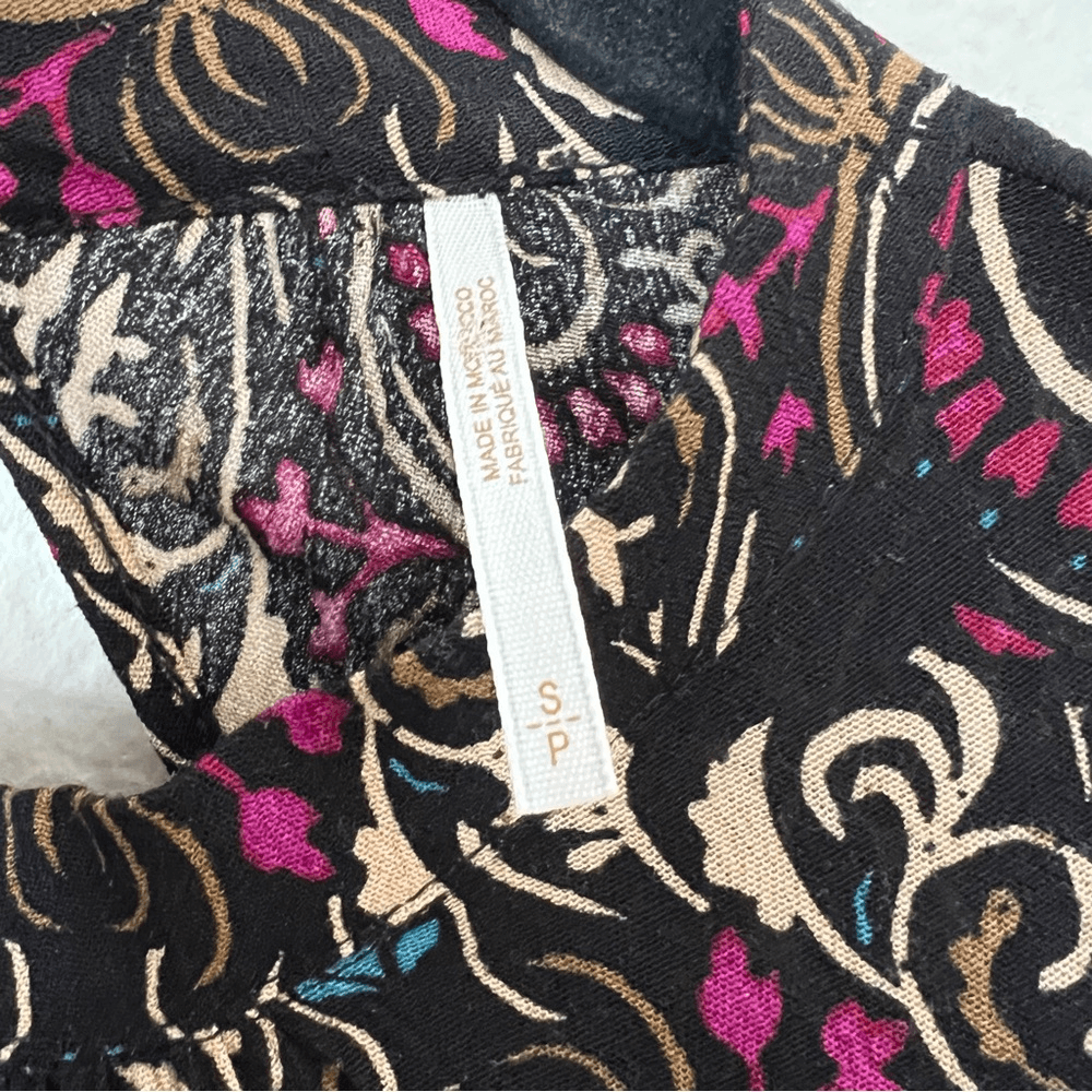 Free People Sweet Thang Printed Black Tunic Combo Size Small