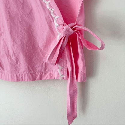 Madewell Embroidered Wrap Blouse Top Size XS in Pink