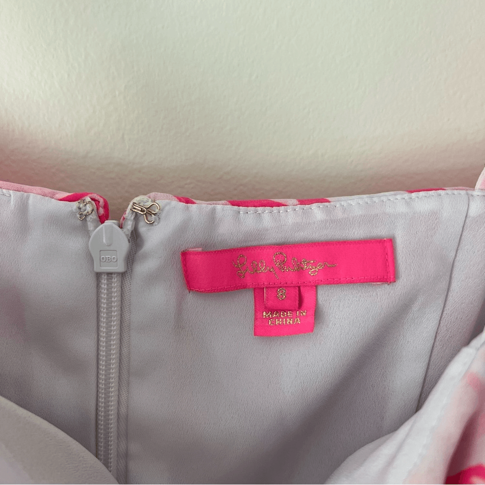 Lilly Pulitzer Olive Ruffle Tiered Top Size 8 Pink Floral Sleeveless