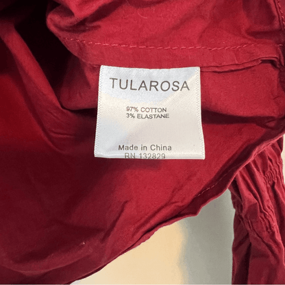 Tularosa Ava Cinched Long Sleeve Crop Top in Wine Size Small