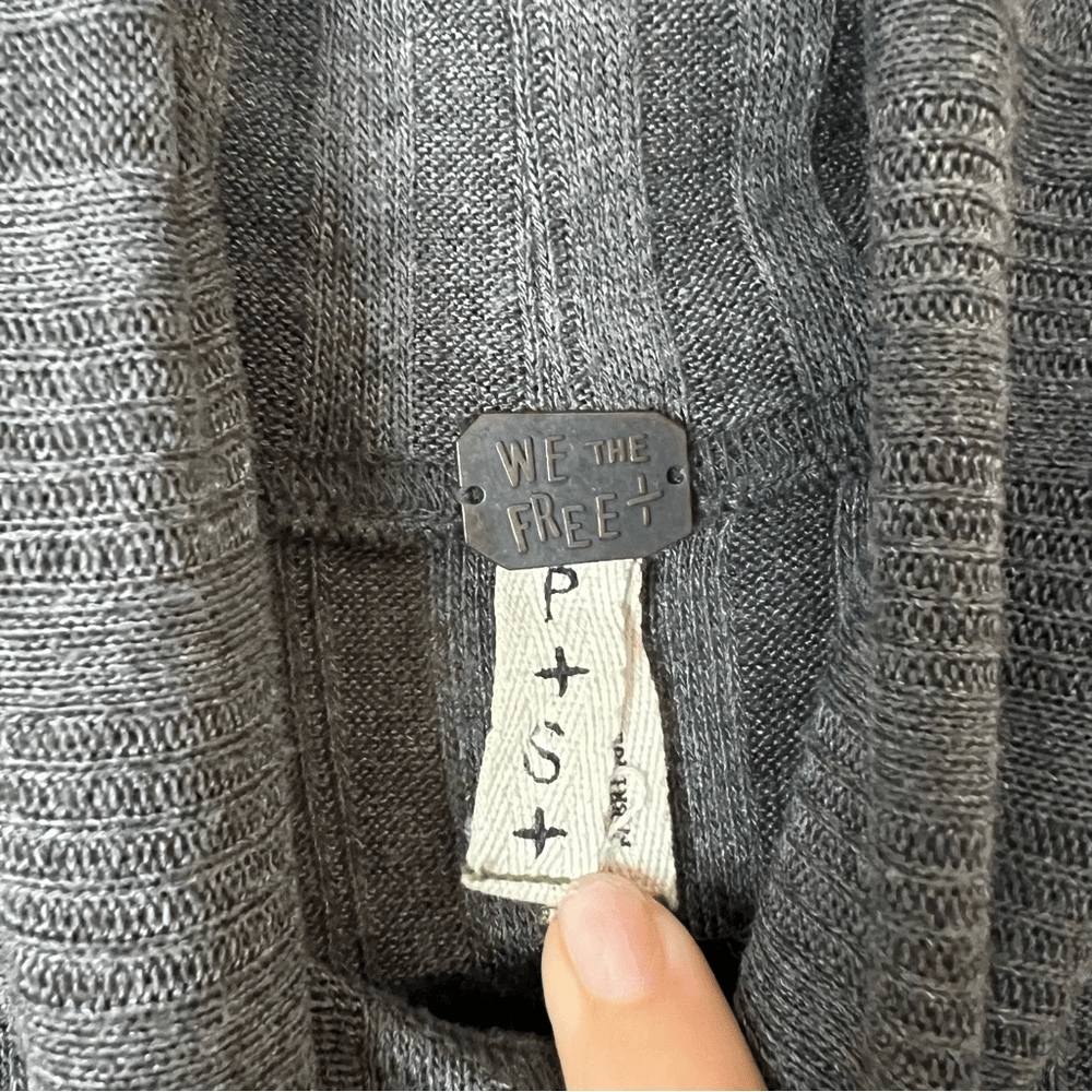 Free People We The Free Ribbed Turtleneck Tunic in Gray Size Small