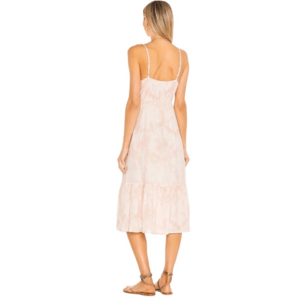 Revolve RAILS Delilah Linen Midi Dress in Peach Pink Tie Dye Size Medium