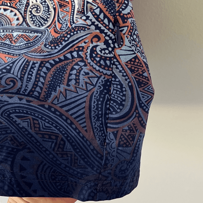 Title Nine Daring Floral Paisley Dress Purple Orange Size Large Knee Length