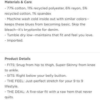 Old Navy Mid-Rise Rockstar Super-Skinny Cut-Off Ankle Jeans NEW Plus Size 26