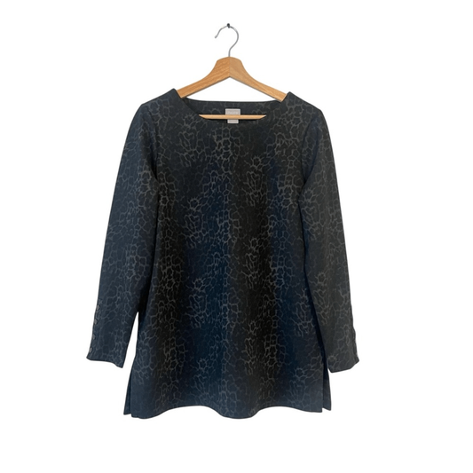 Chico's Leopard Print Ponte Knit Tunic Top Size Medium