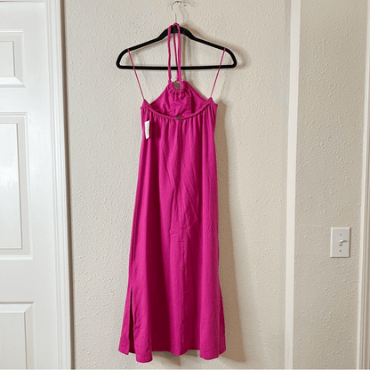 Old Navy Pink Slub-Knit Halter Midi Shift Dress NEW Size Small