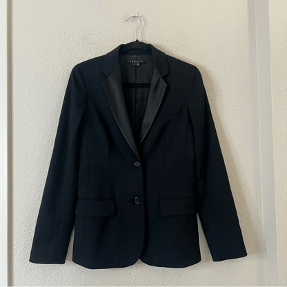 Theory Suzanne B Tuxedo Black Blazer Size Small
