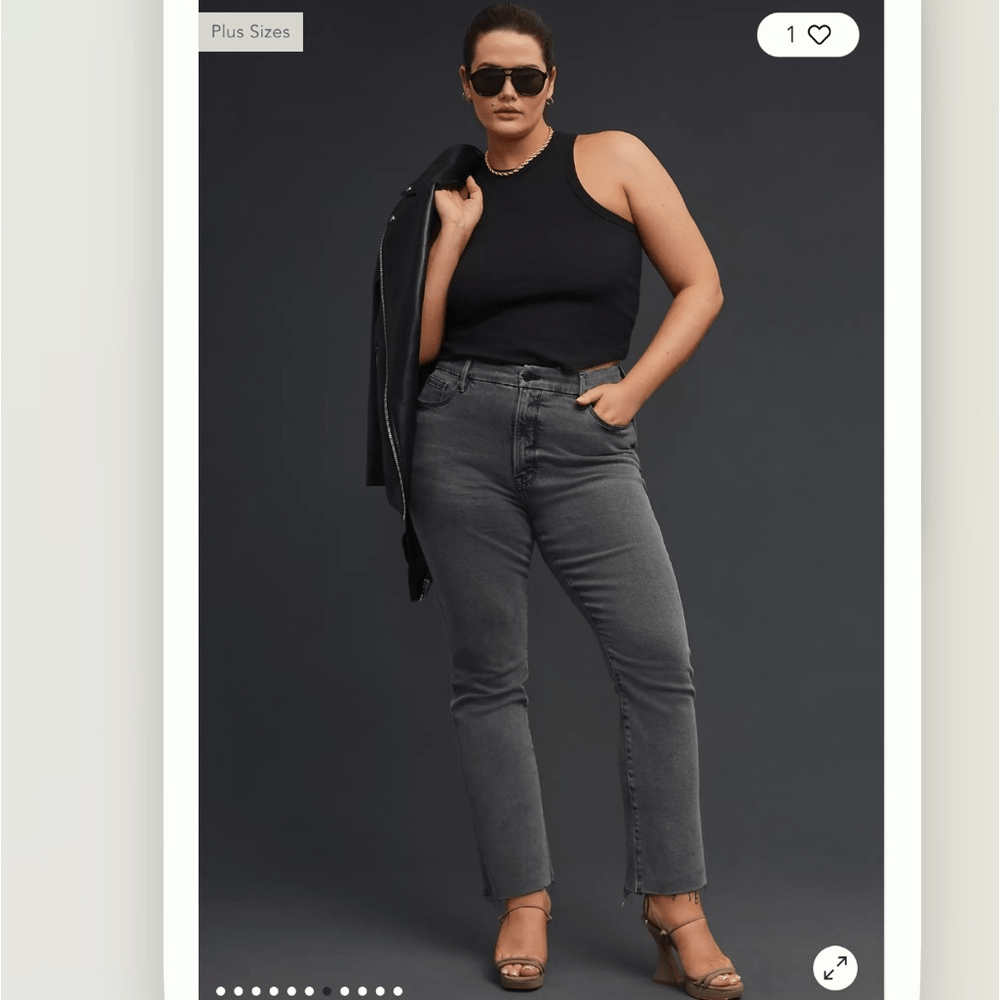 Anthropologie Good American Curve High-Rise Straight Jeans NEW Plus Size 22