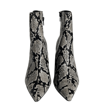 Jeffrey Campbell Raven Snake Print Heel Booties Size 8,5 M