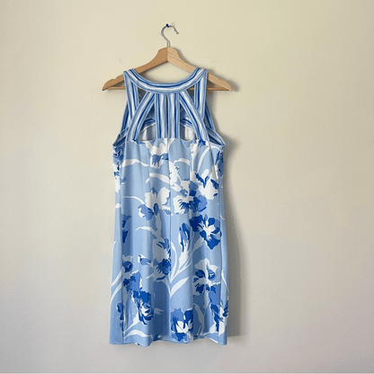 Gretchen Scott Isosceles Iconic Iris Mini Dress Size Medium Blue