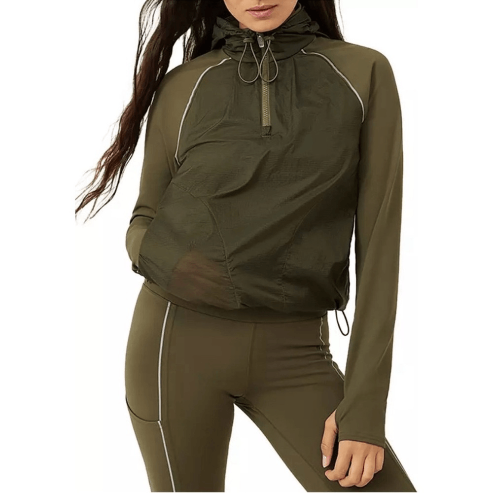 Outdoor Voices Frostknit Pullover Hoodie in Olive Green NEW Size Small