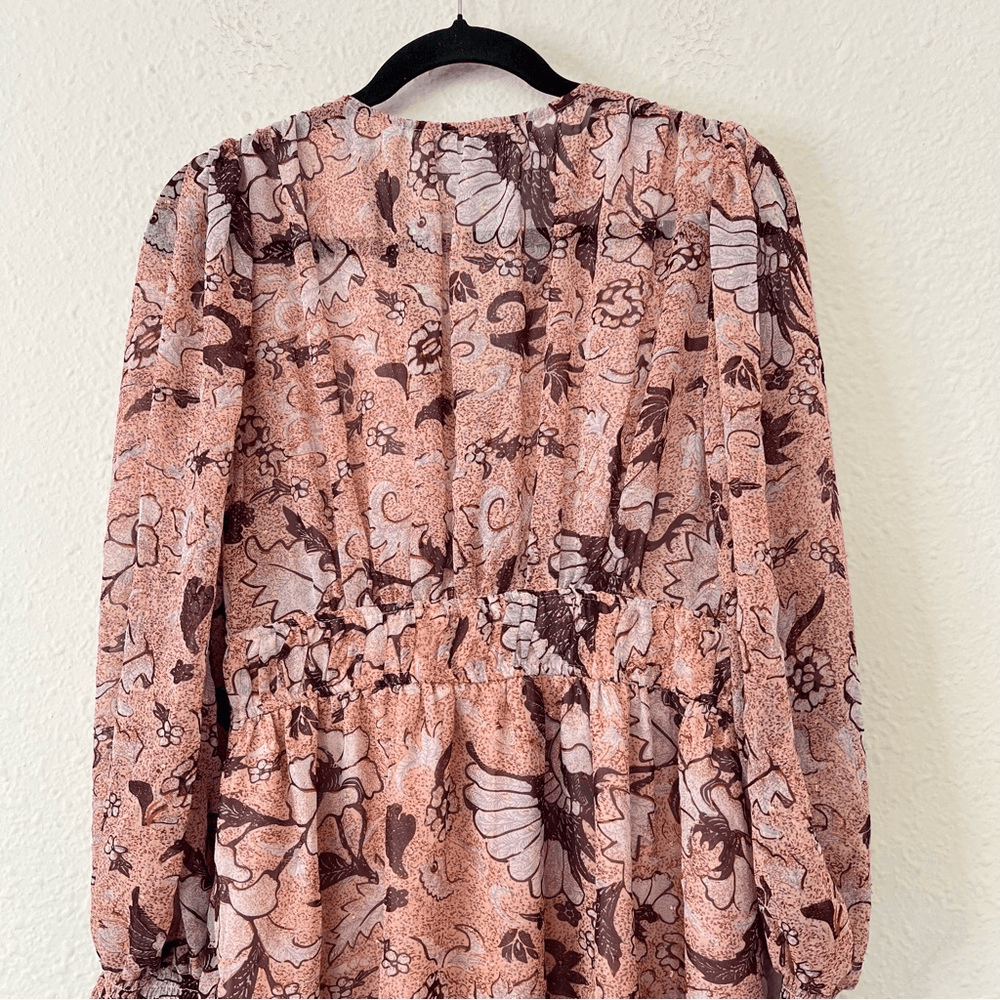 Anthropologie OPT Floral Long Sleeve Mini Dress Size Medium