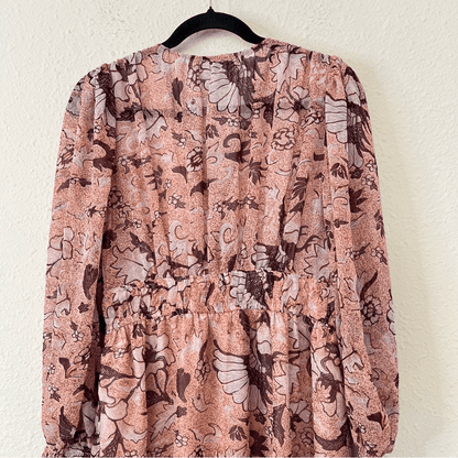 Anthropologie OPT Floral Long Sleeve Mini Dress Size Medium