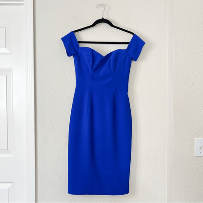Dress the Population Bailey Dress in Electric Blue Size Small Off the Shoulder
