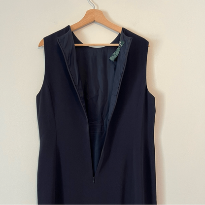 Lauren Ralph Lauren Navy Blue Sheath Dress Sleeveless Size 16