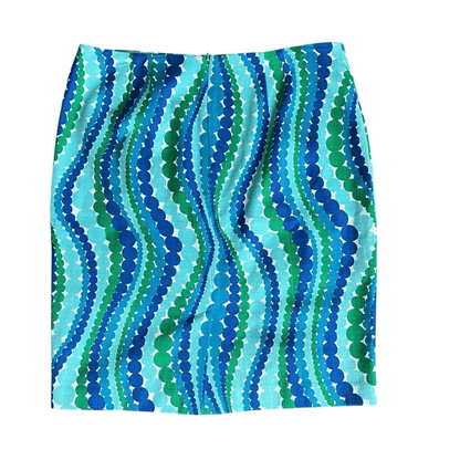 TALBOTS Wavy Dots Cotton Pencil Skirt NEW Size 16  Island Turquose