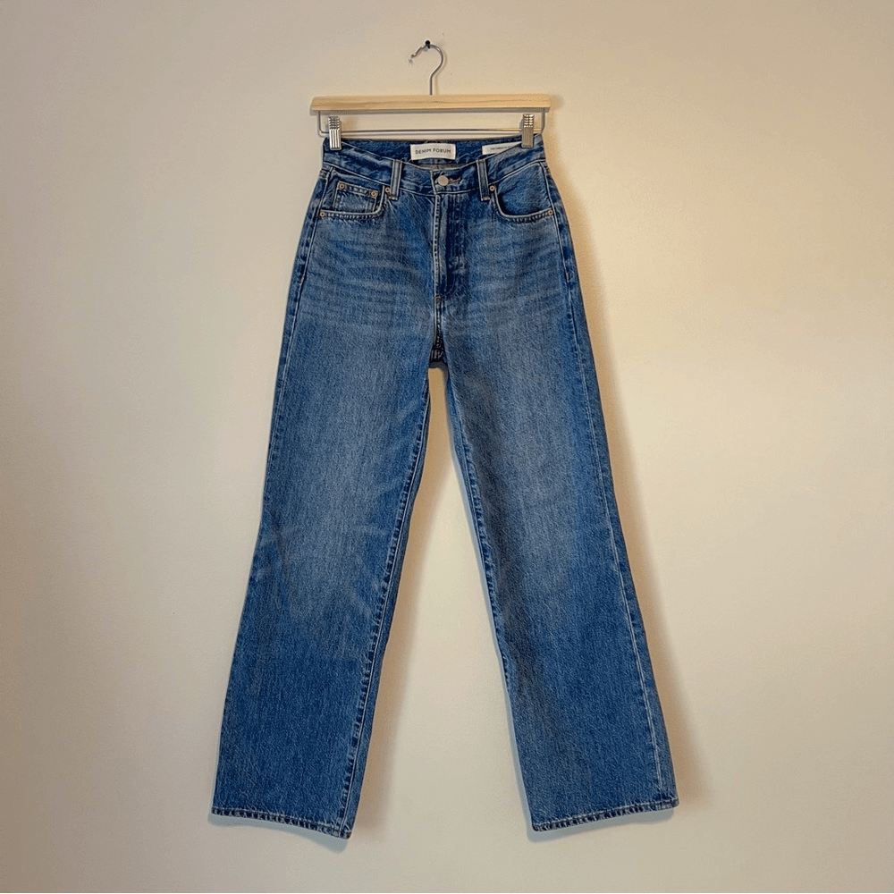 Aritzia Denim Forum The Farrah High Rise Wide Leg Jeans Medium Wash Size 24