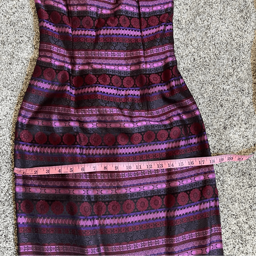 Jessica McClintock Gunne Sax Vintage 1990s Column Brocade Gown Size 5 Strapless