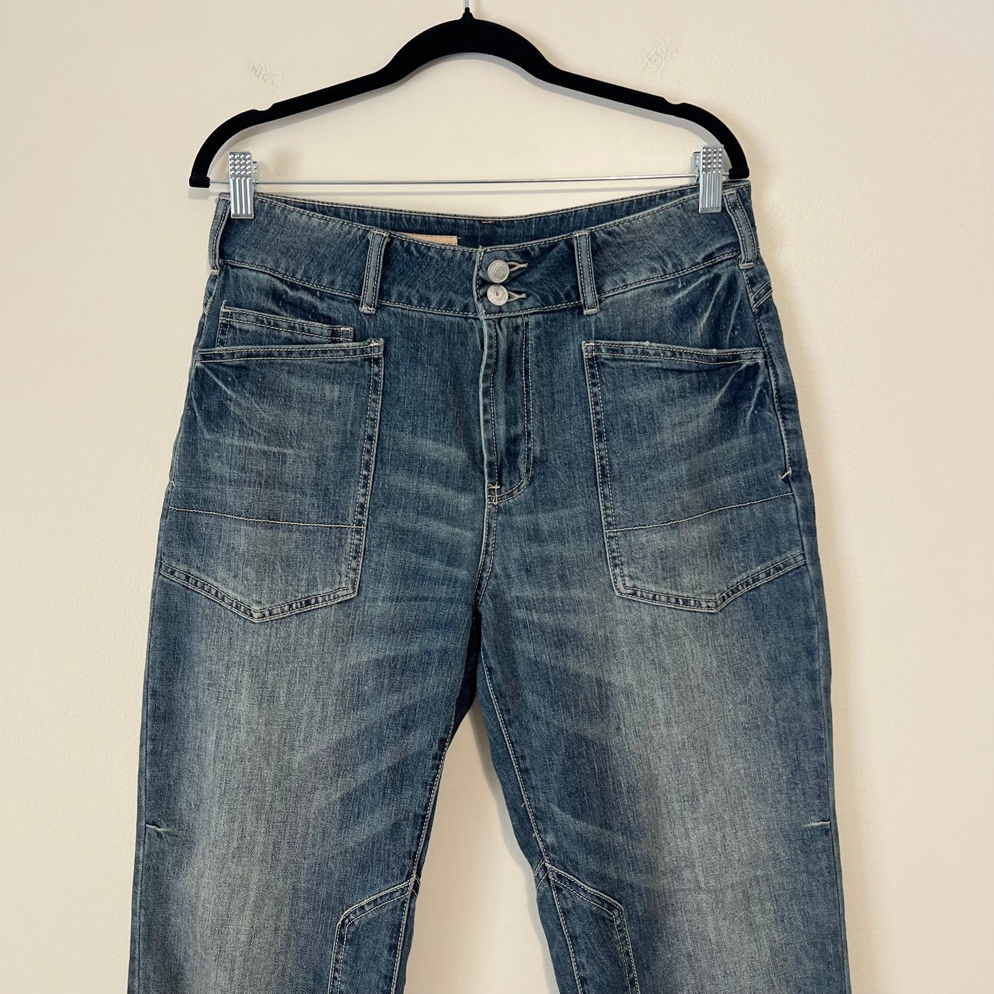 Anthropologie Pilcro The Wanderer Relaxed Jeans Blue High Rise Size 28