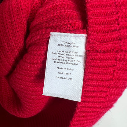 Talbots Red Cable Knit Shaker Sweater Women’s Size L Wool Blend Pullover