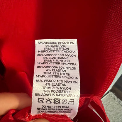 Christopher Kane Red Cutout Bandage Bodycon Midi Dress US 6 ( UK 10 / EU 38)