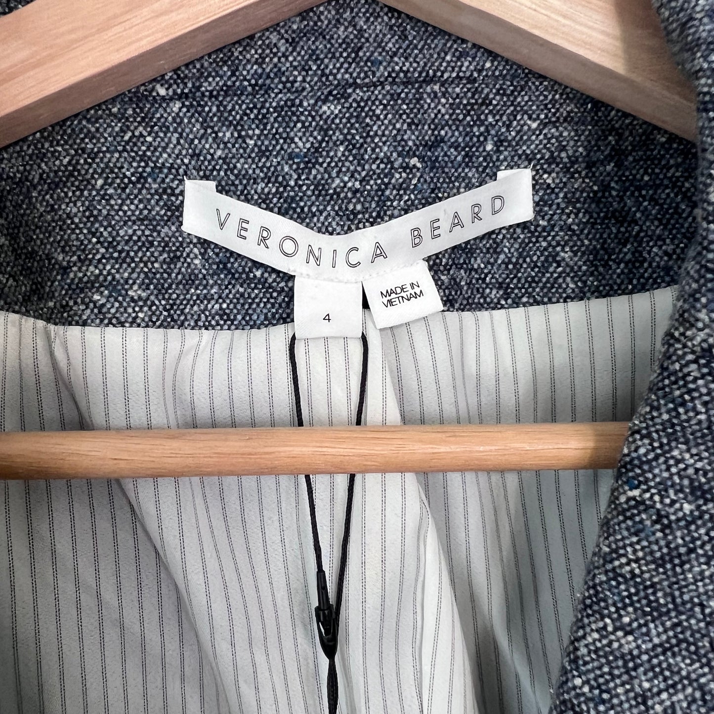 Veronica Beard Schoolboy Dickey Jacket Blazer Denim Blue NEW Wool Size 4 Classic