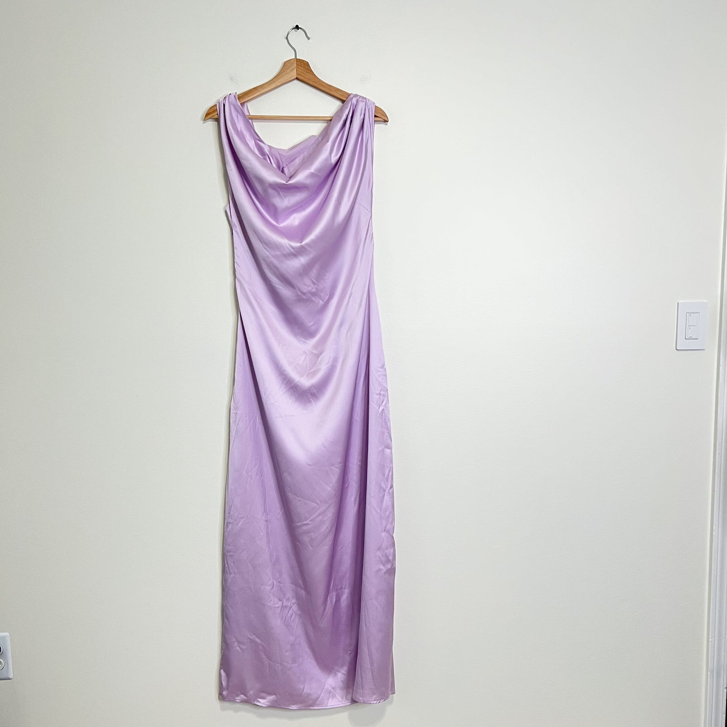 Peppermayo Heart Of Glass Satin Maxi Dress - Lilac Size 8