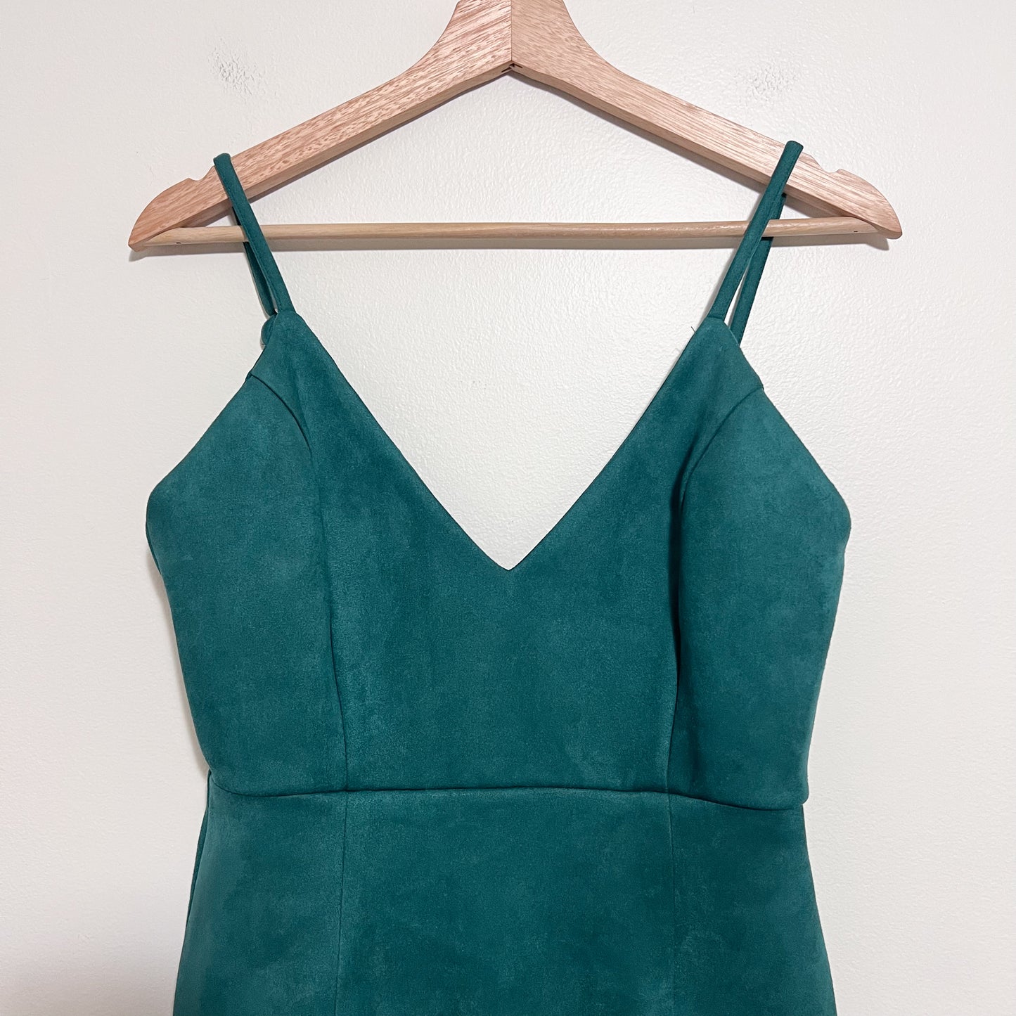 Revolve Superdown Carrie Faux Suede Mini Dress Green NEW Size Small