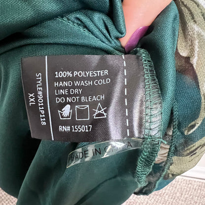 BALTIC BORN Lydia Floral Maxi Dress XXL Green Long Sleeve Chiffon Wedding Guest