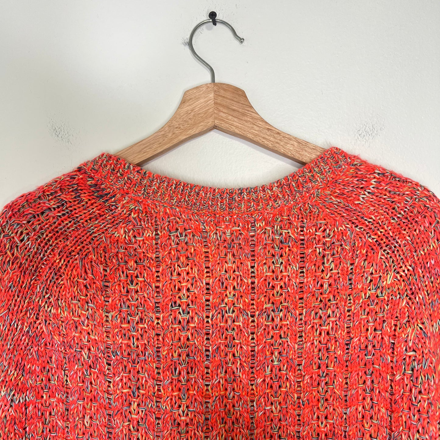 Anthropologie Moth Neon Marled Swing Sweater Top 3/4 Sleeve Size Small