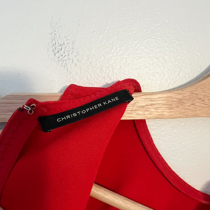 Christopher Kane Red Cutout Bandage Bodycon Midi Dress US 6 ( UK 10 / EU 38)