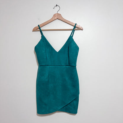Revolve Superdown Carrie Faux Suede Mini Dress Green NEW Size Small