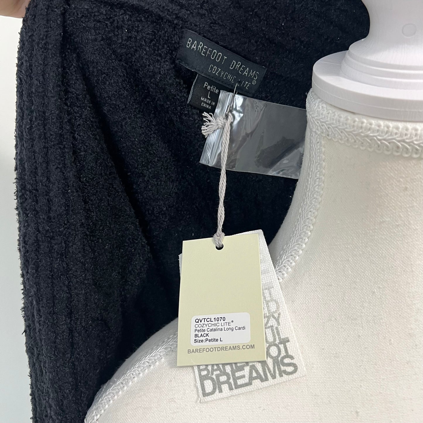 Barefoot Dreams CozyChic Lite Catalina Long Cardigan NEW Black Size Large Petite