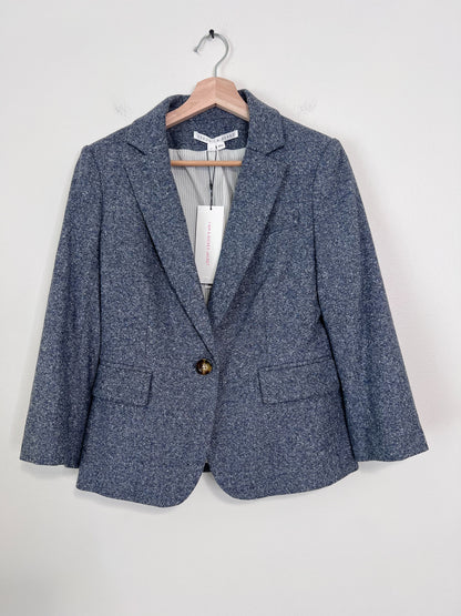 Veronica Beard Schoolboy Dickey Jacket Blazer Denim Blue NEW Wool Size 4 Classic